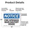 Signmission Fire Sprinkler Main Shutoff Inside OSHA Notice Sign, Plastic, 14in W x 10in L, 2PK OS-2PACK-NS-P-1014-L-12671 - alternate 8